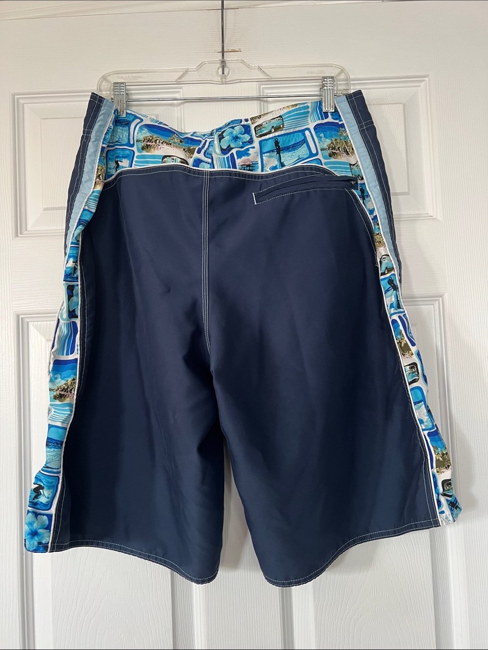 Mossimo Supply Co. Navy Swim Board Shorts with Light Blue Trim - Picture 3 of 3